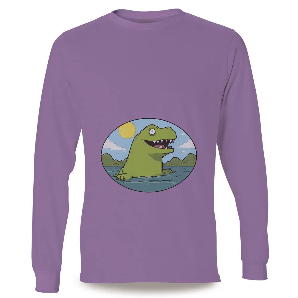 Customized Tee Shirts: Nessie's Playful Spirit in the Scottish Highlands