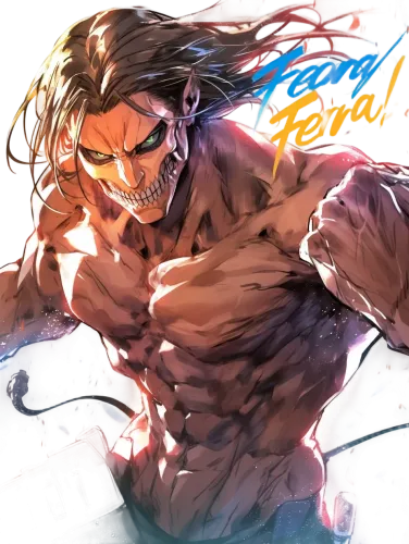 Eren Yeager in Titan form - eren yeager no shirt