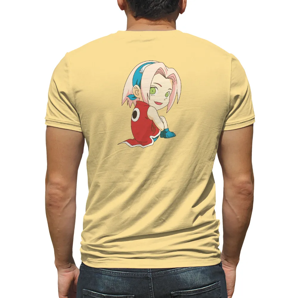 Sakura and Zero: A Heartwarming Anime Friendship TShirt Printing|cartoon character with blue shirt