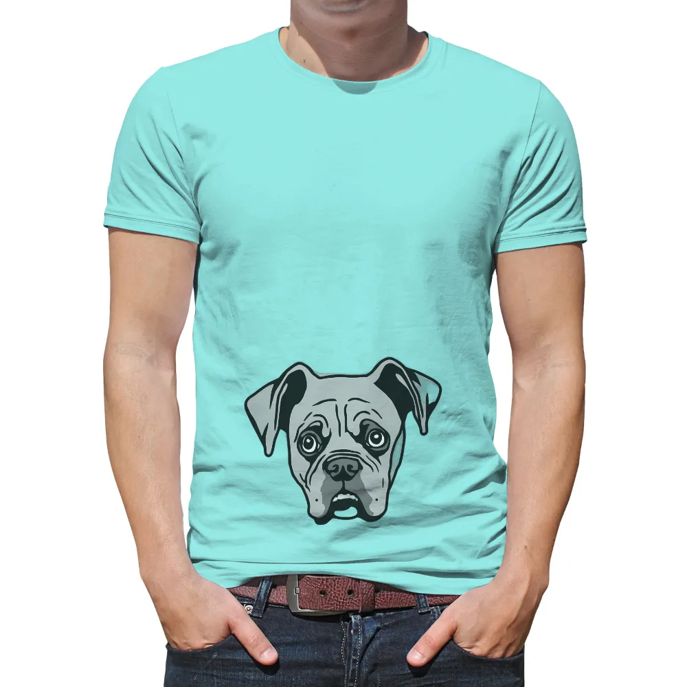 Tee Shirts Printed: Expressive Boxer Dog - Loyalty and Companionship|black and white wonder woman shirt