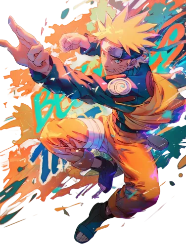 Naruto in action with vibrant colors - ninja pants naruto