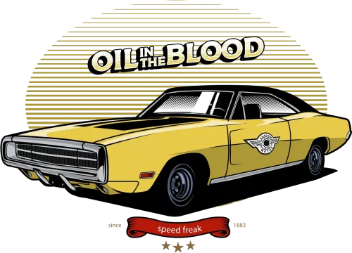 Tee Shirt Printing: Oil in the Blood - Classic Car Enthusiast