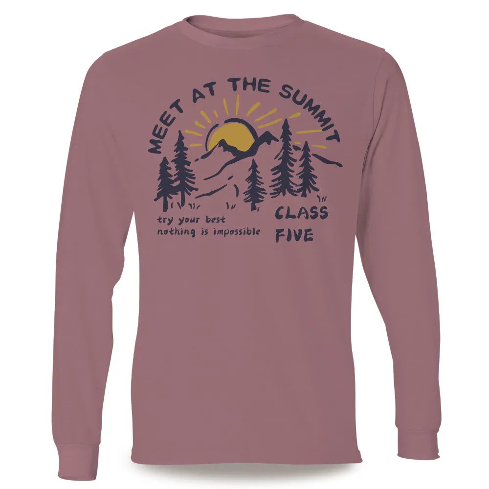 Custom T-Shirt Printing: Meet at the Summit - Mountain Climbing Adventure|black market art t shirts