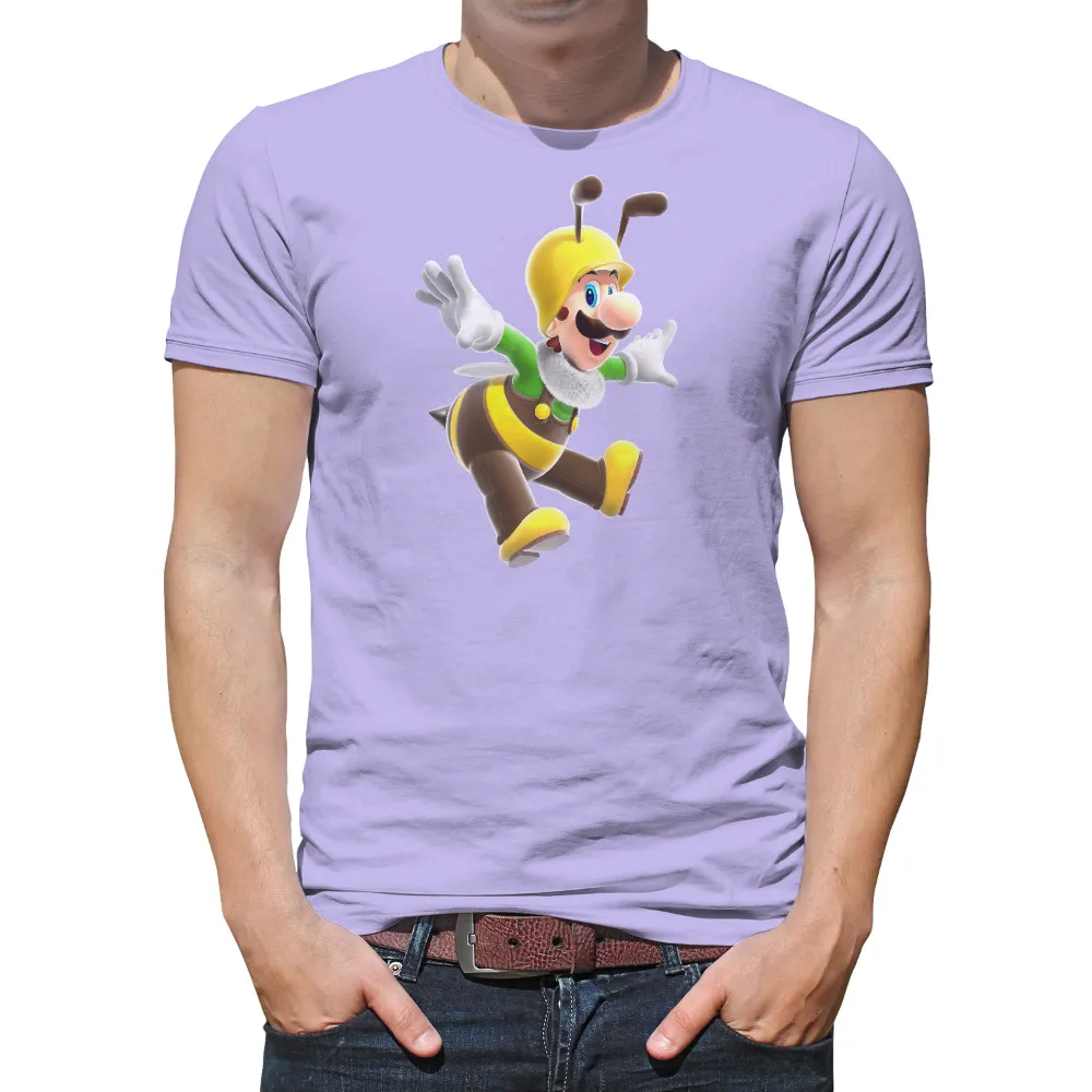 Shirts Graphic Tees: Luigi Bee Costume - A Playful Adventure|video game class shirt