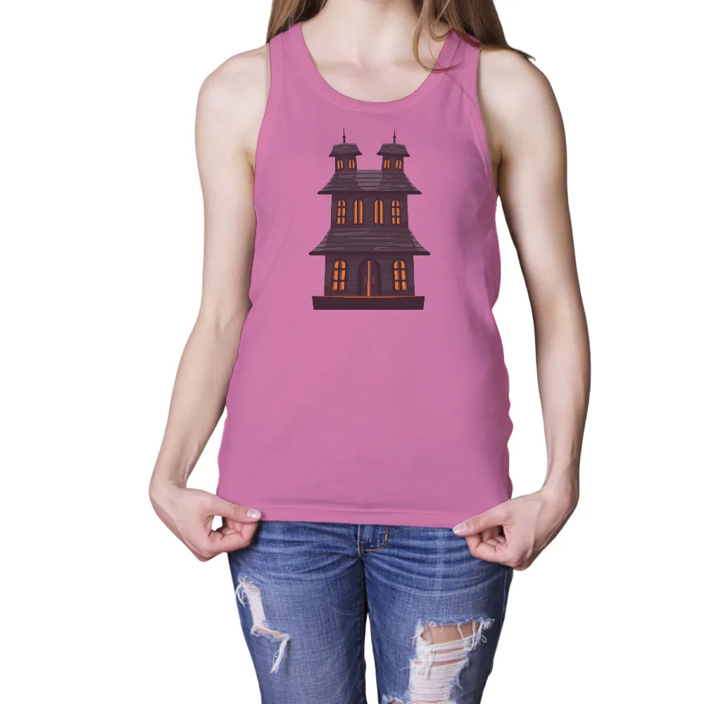 T-Shirt Printing: Haunted Mansion Mystery - Halloween Art Design|shirt t shirt design