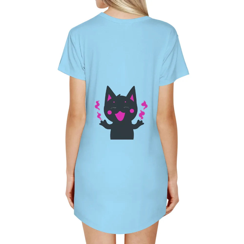 TShirt Printing: Whiskers the Joyful Black Cat|guardians of the garden shirt