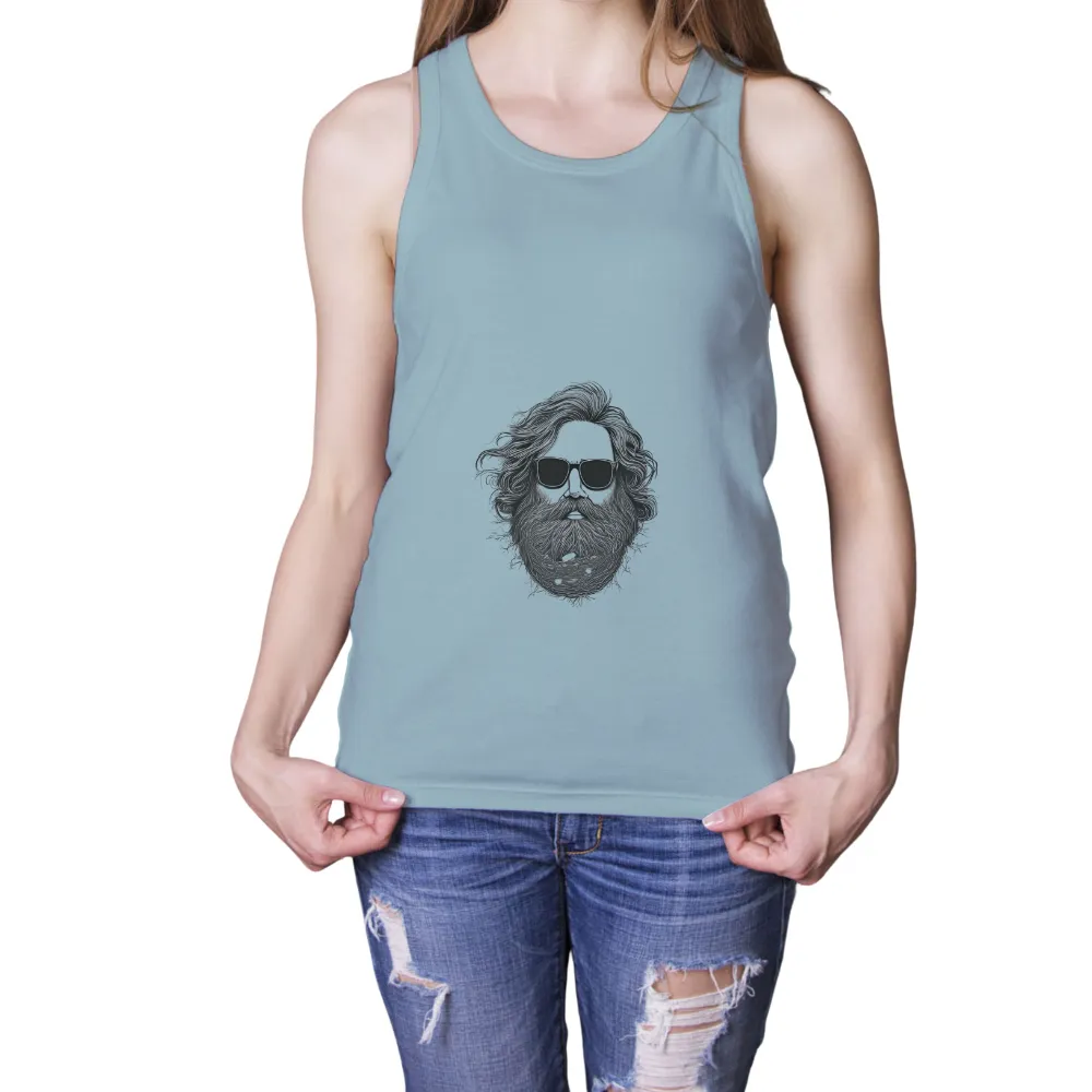 T-Shirts Design: Vintage Style with Long Hair and Sunglasses|nirvana 90's vintage tee