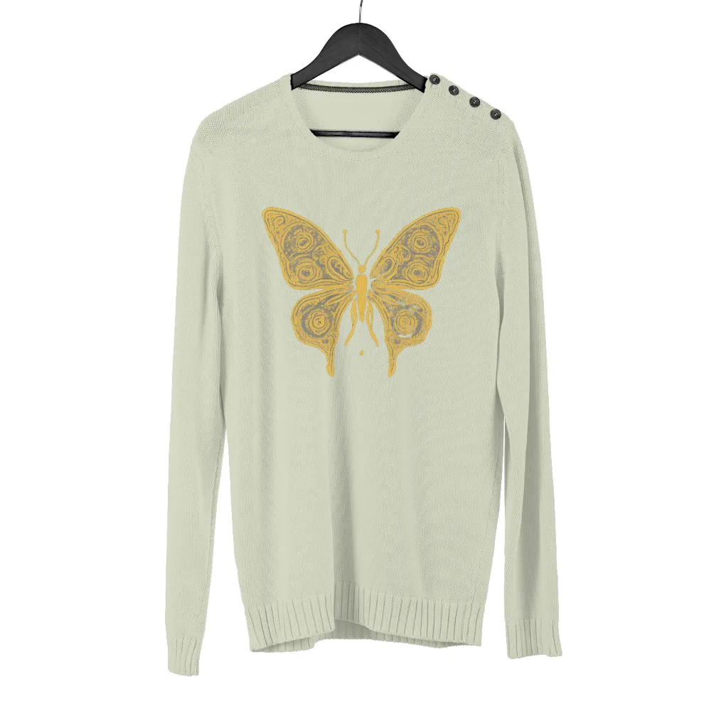 Tee Shirts Printed: Yellow Butterfly - Artistic Transformation|eighty eight brand butterfly shirt