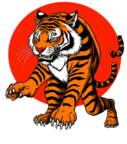 T-Shirts Pattern: Raja's Journey - Tiger Strength and Courage