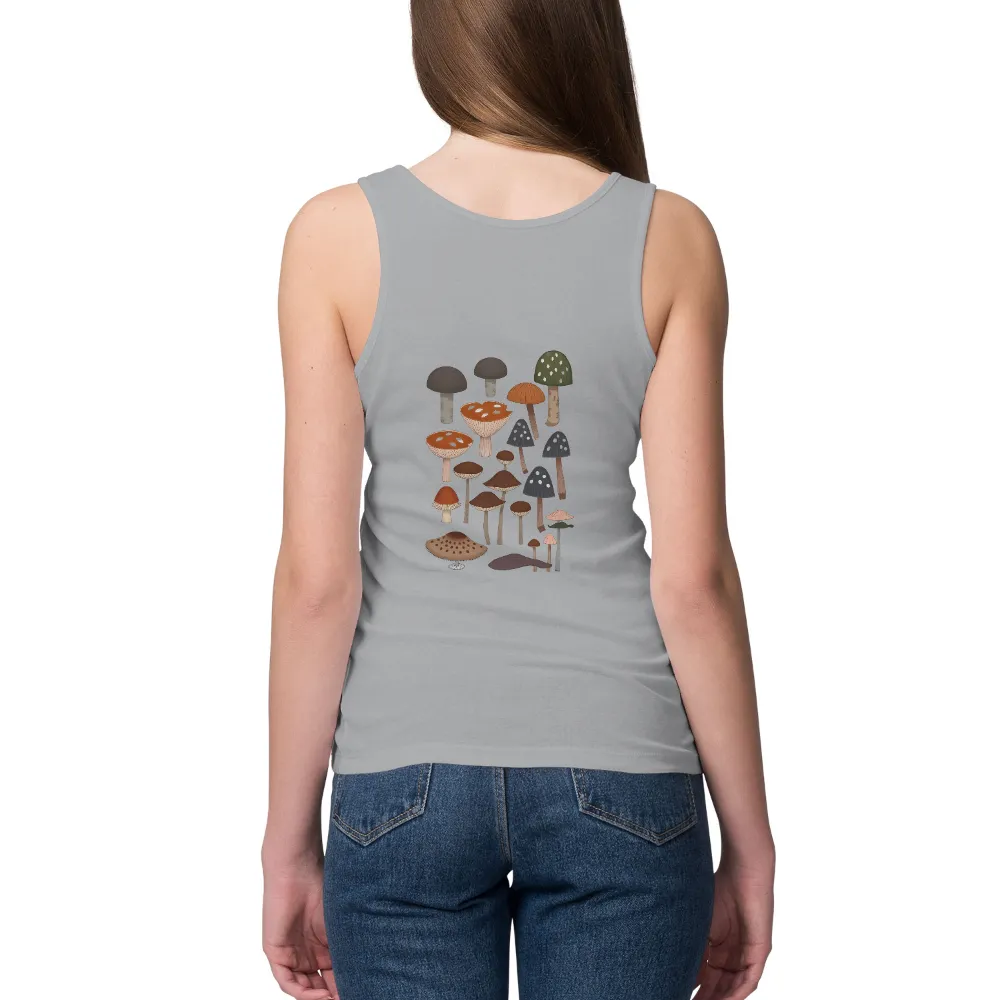 Tee Shirts Printed: Enchanted Forest Mushrooms - Artistic Nature Design|life is good shirts for father's day