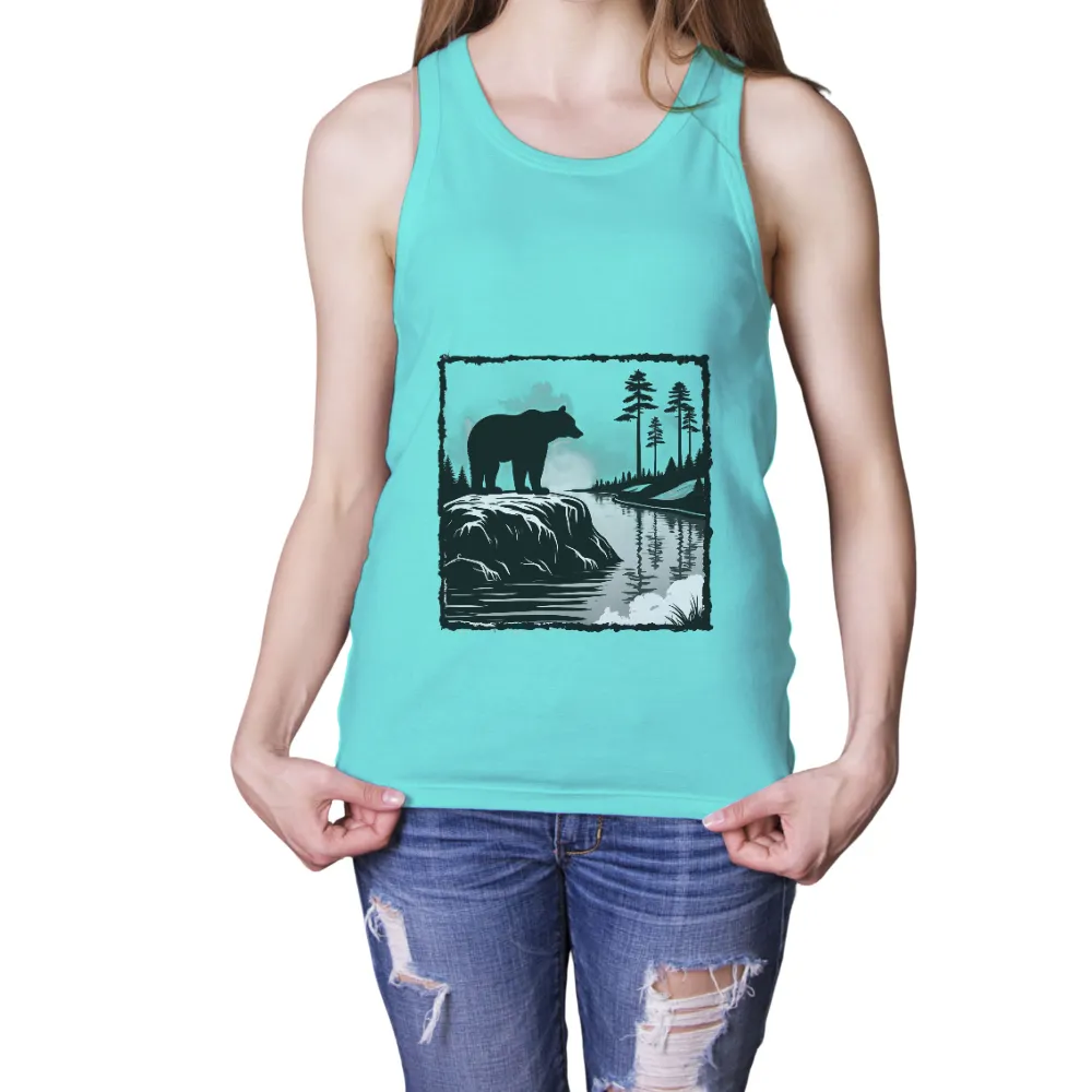 T-Shirts Pattern: Majestic Bear in the Wilderness|ghost river brewery t shirt