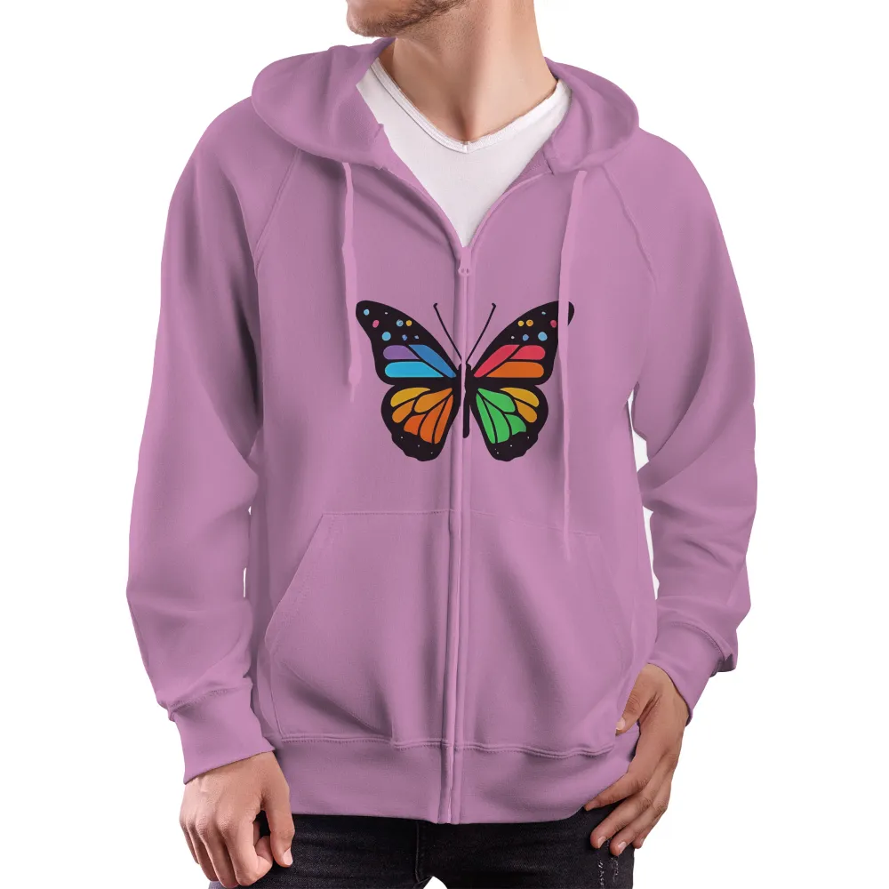 TShirt Design: Aurora's Rainbow Wings - Artistic Butterfly|reflection t shirt butterfly