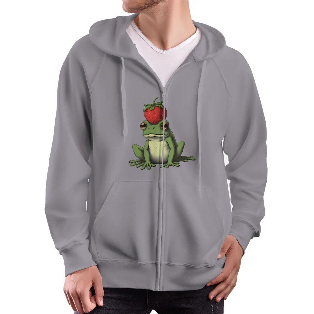 Frog with Strawberry T-Shirt Printing: Whimsy and Playfulness|army frog shirt