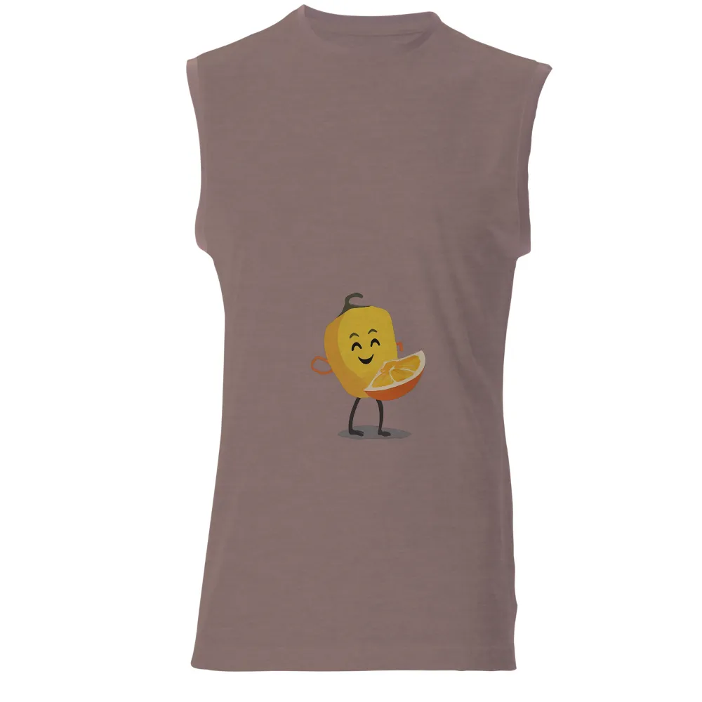 Custom Tee Shirts: Cheerful Orange Slice Emoji - Quirky and Fun Design|roblox orange t shirt