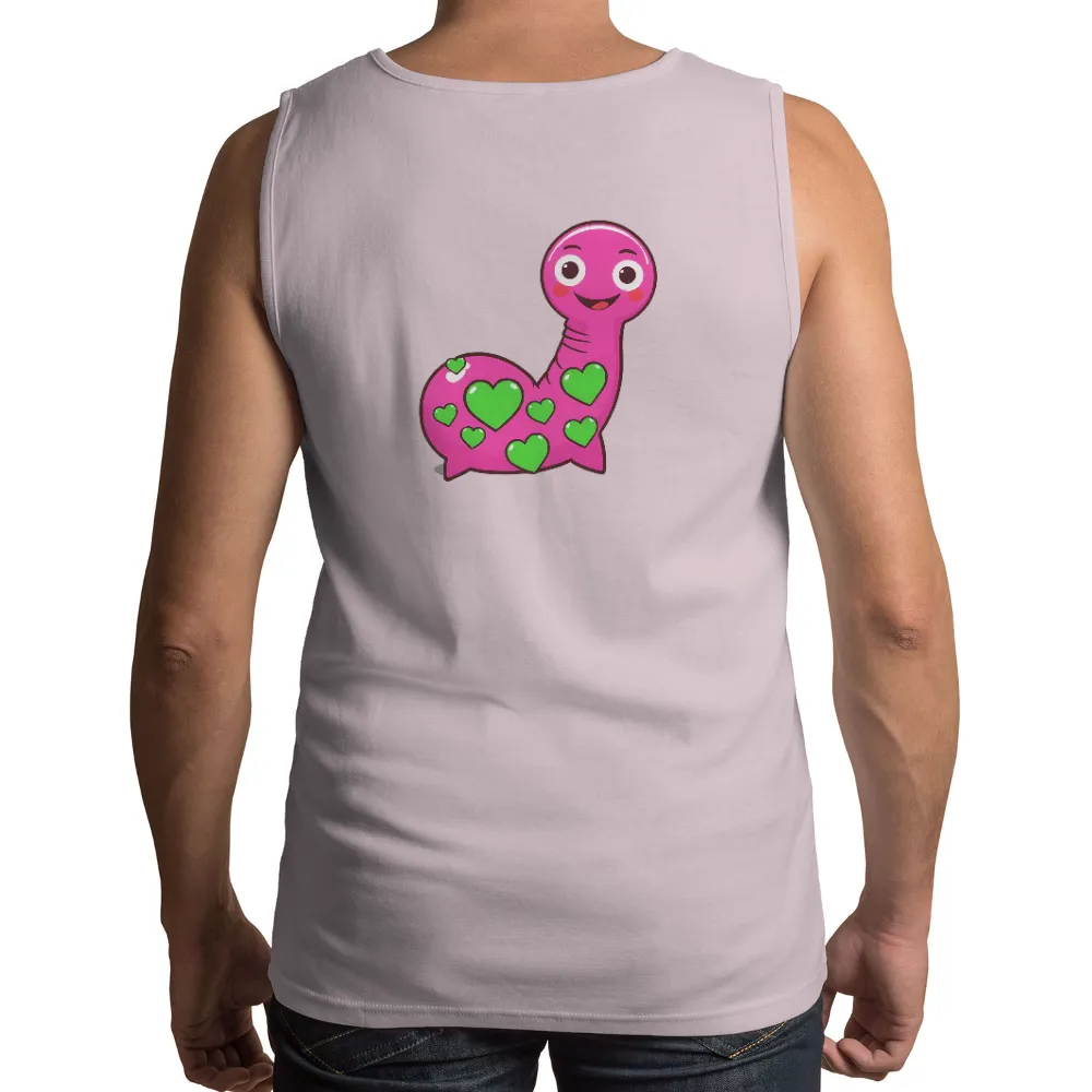 T-Shirts Design: Spread Love and Joy with Wiggly the Worm|Delightful pink worm named Wiggly