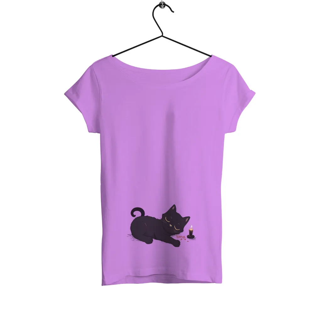 T-Shirt Printing: Black Cat with Candle - Love and Serenity|nfl love for damar shirt