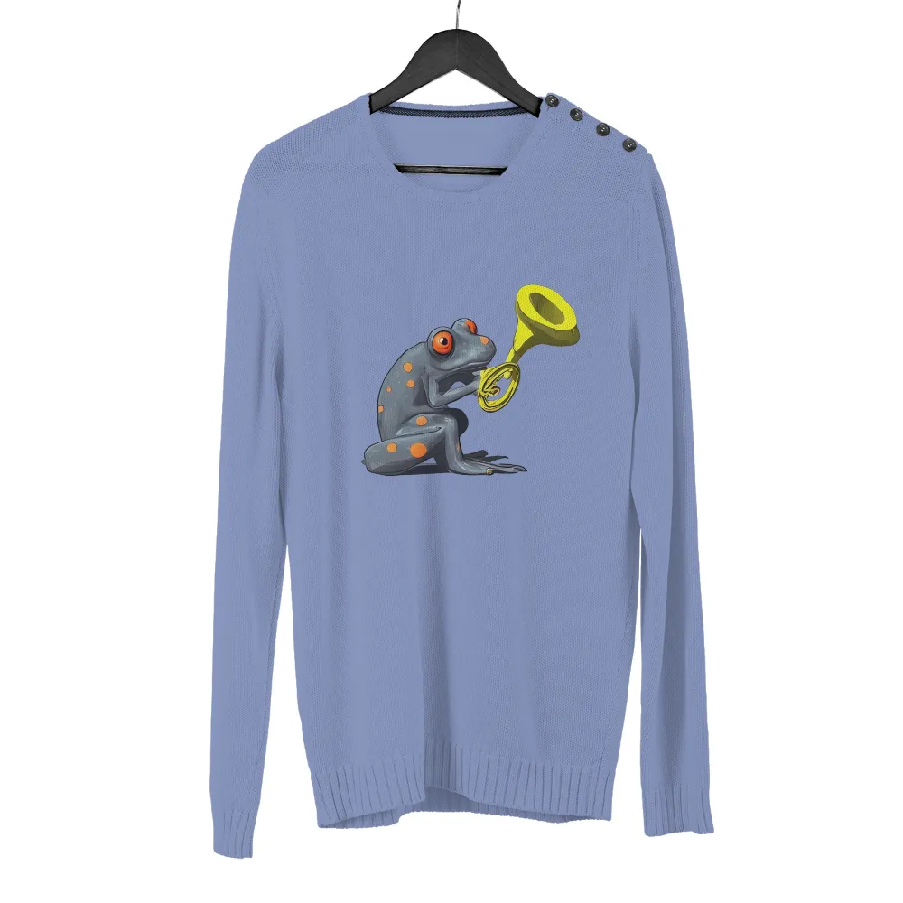 Custom T-Shirt Printing: Melody the Frog Playing Trumpet|music fest shirt animal crossing