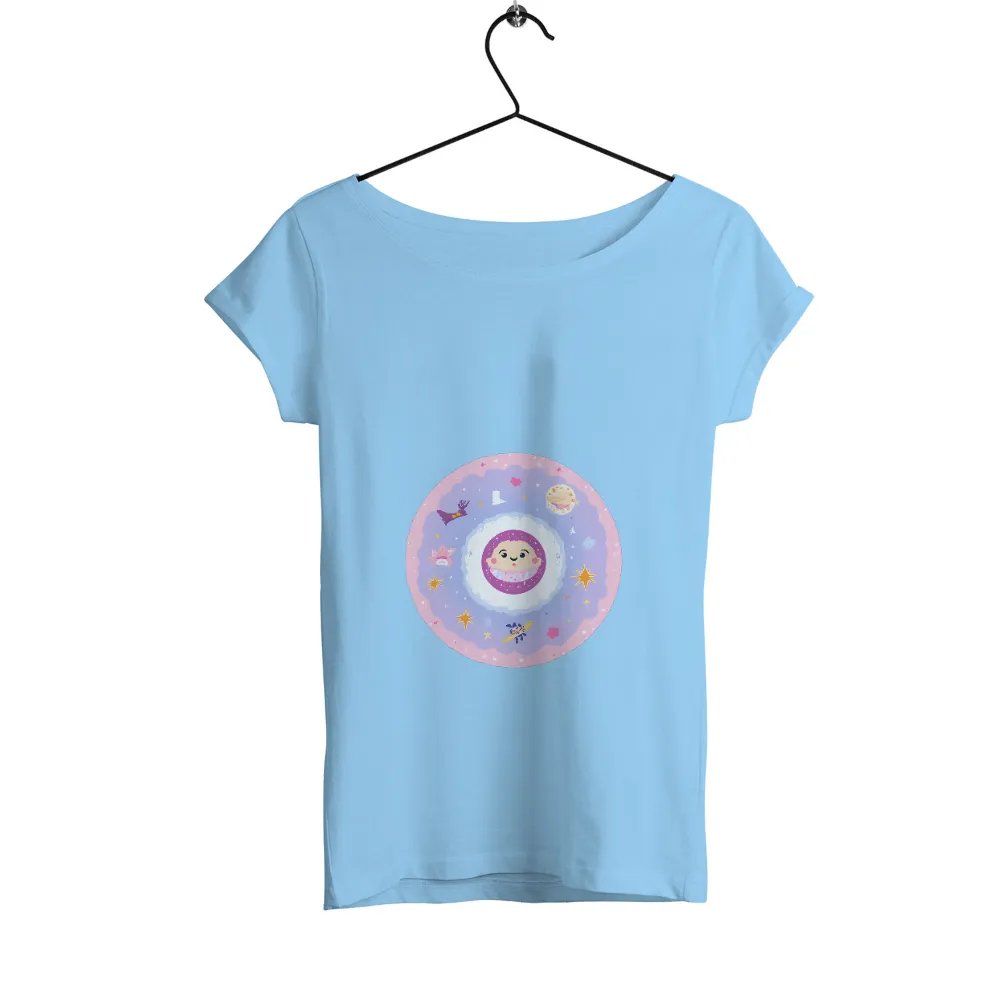 Tee Shirt Printing: Whimsical Astronaut in a Dreamy Cosmos|stars hollow knit a thon shirt