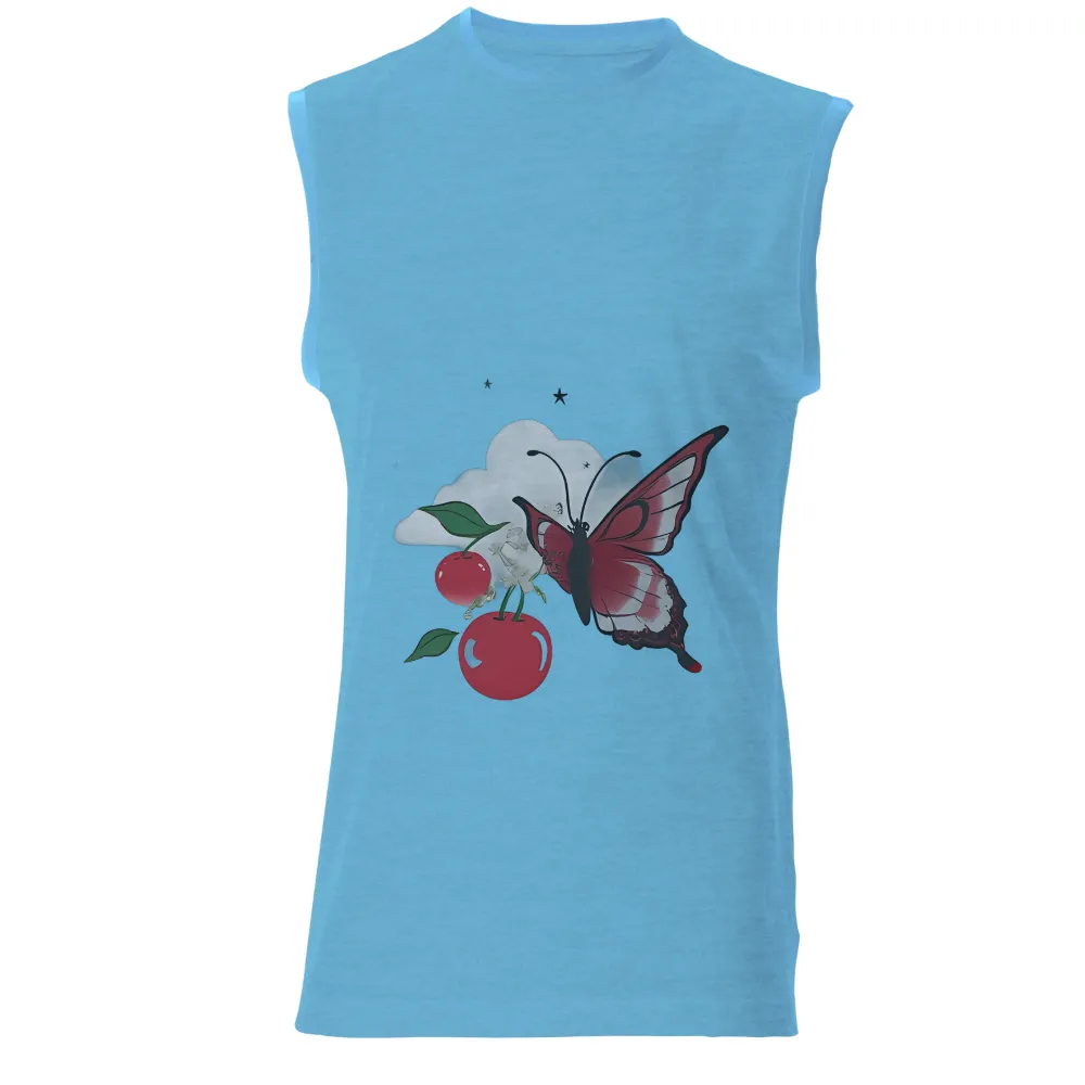 Shirts Graphic Tees: Scarlet Butterfly and Cherry Blossom - Artistic Designs|new look butterfly t shirt