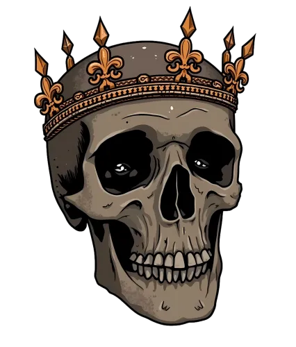 Customized Tee Shirts: Eternal Sovereign - Skull Crown Design