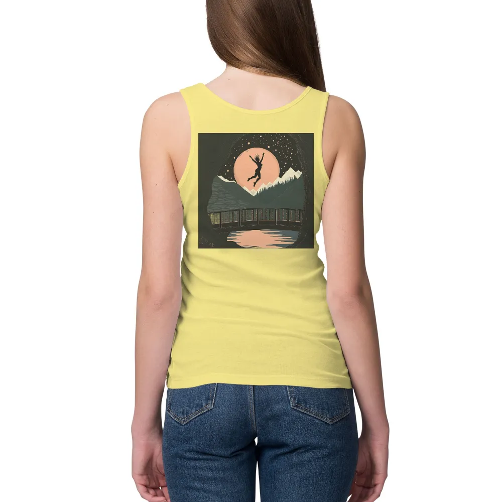 T-Shirts Custom: Embrace Freedom with Elara's Leap Under the Moon|minecraft sun and moon shirt