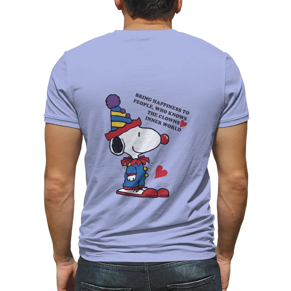 Custom T-Shirt Printing: Spread Joy with Snoopy's Clownish Dance|grey shirt cartoon