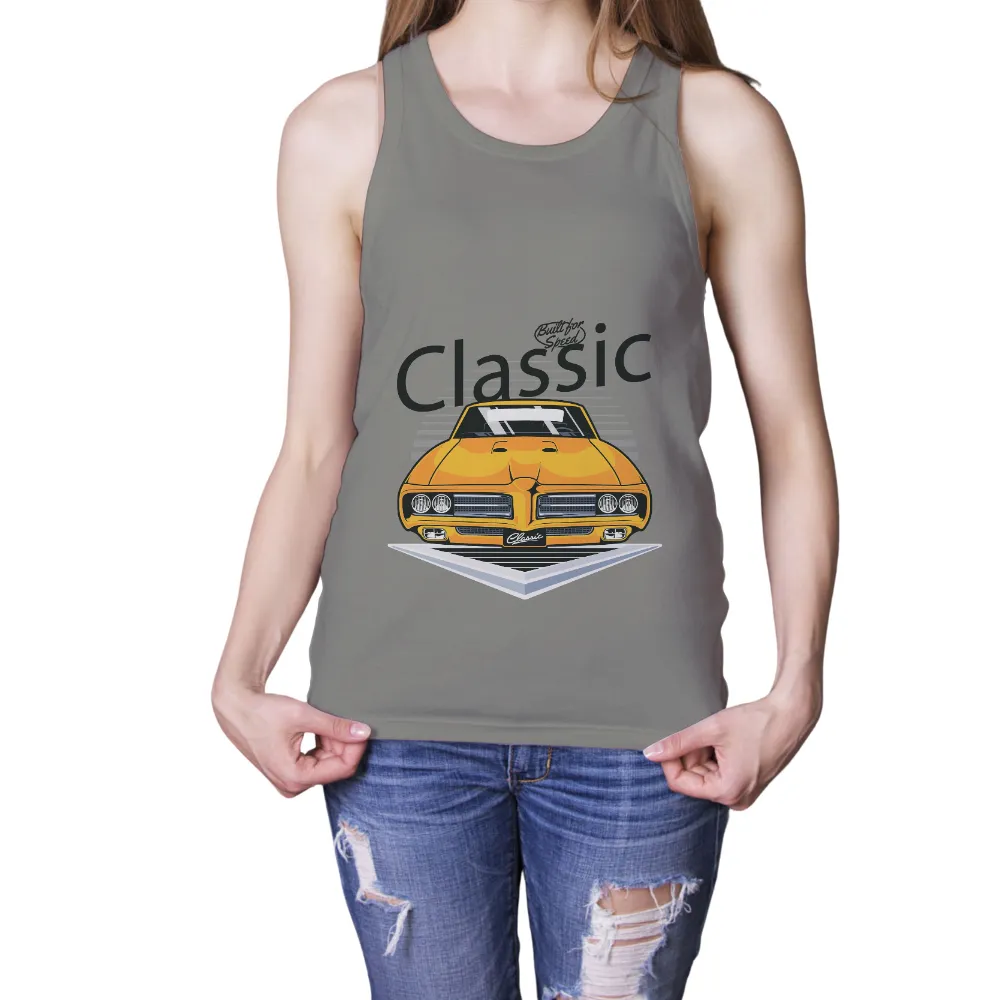 Customized Tee Shirts: Classic Muscle Car Design|bleaching an orange shirt