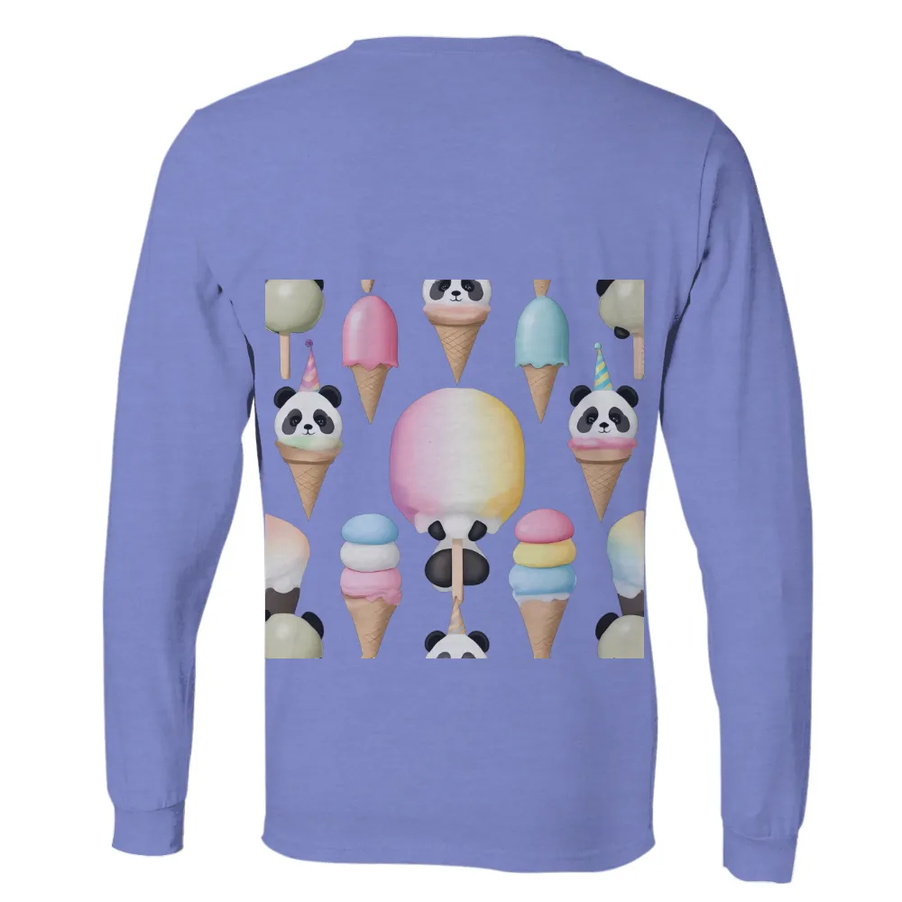 T-Shirts Pattern: Whimsical Panda Ice Cream Cones|trending shirt colors 2022