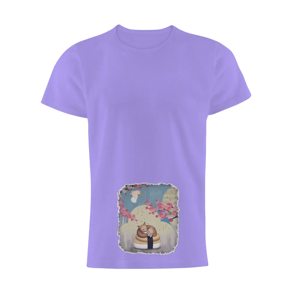 T-Shirts Pattern: Cats Embracing on a Bento Box with Cherry Blossoms|grinch t shirt family