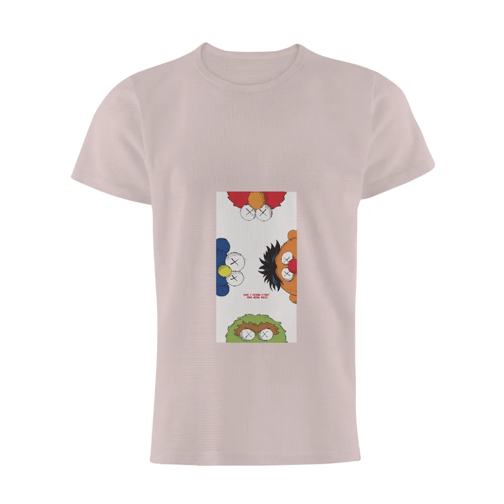 T-Shirts Custom: Sesame Street Characters in Modern Minimalist Style|cartoon graffiti printed shirt