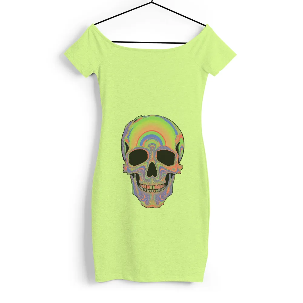 Tee Shirt Printing: Psychedelic Skull - Vibrant Colors and Deep Emotions|rainbow unif shirt