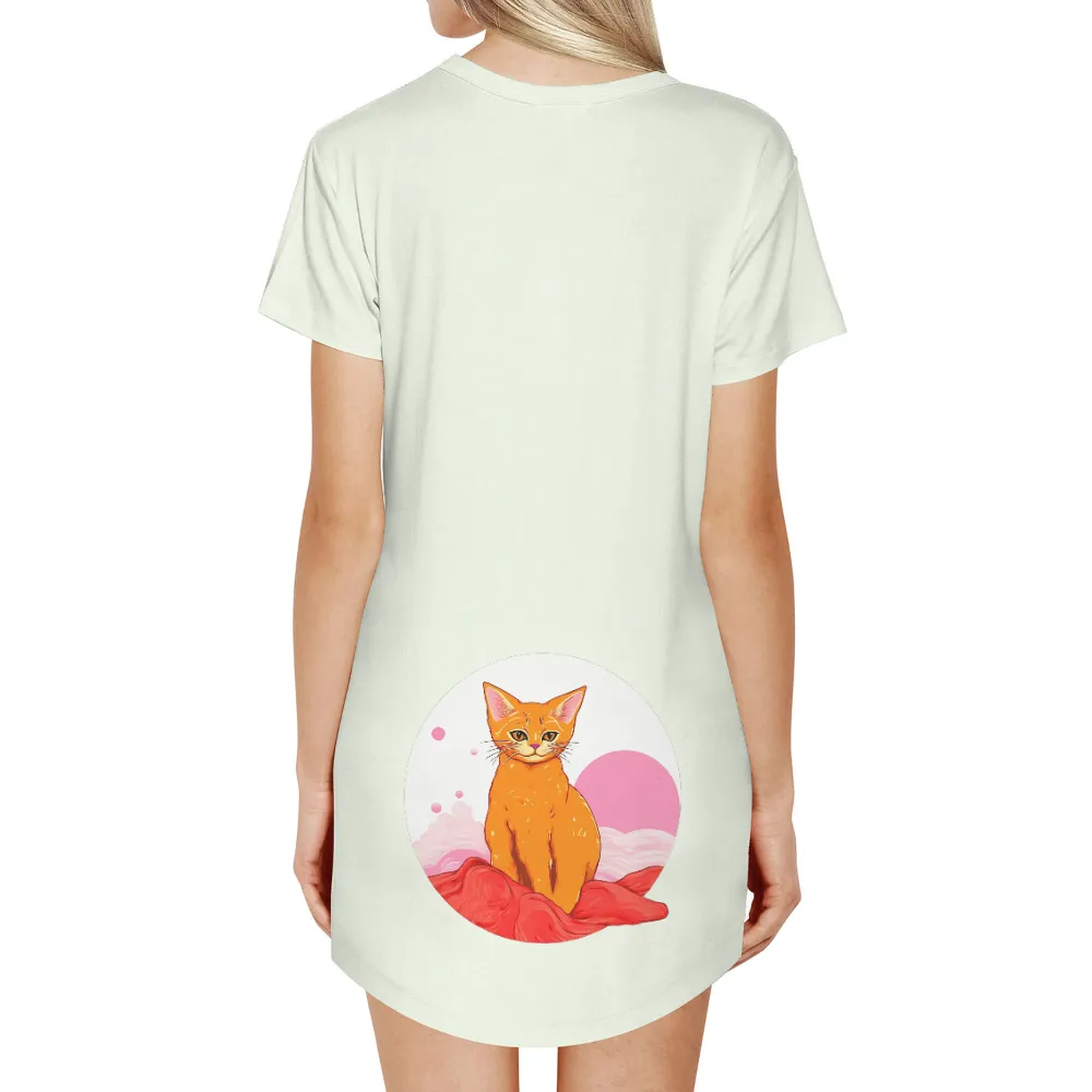 Shirts Graphic Tees: Ginger Cat Serenity - Cozy Moments|bleaching comfort colors