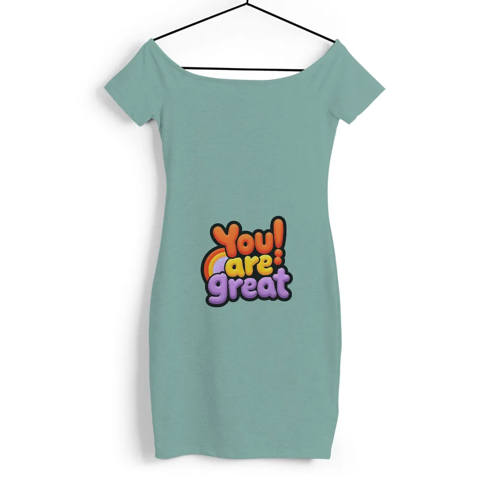 Custom T-Shirt Printing: Spread Joy with 'You! Are Great'| Rainbow effect on t-shirt