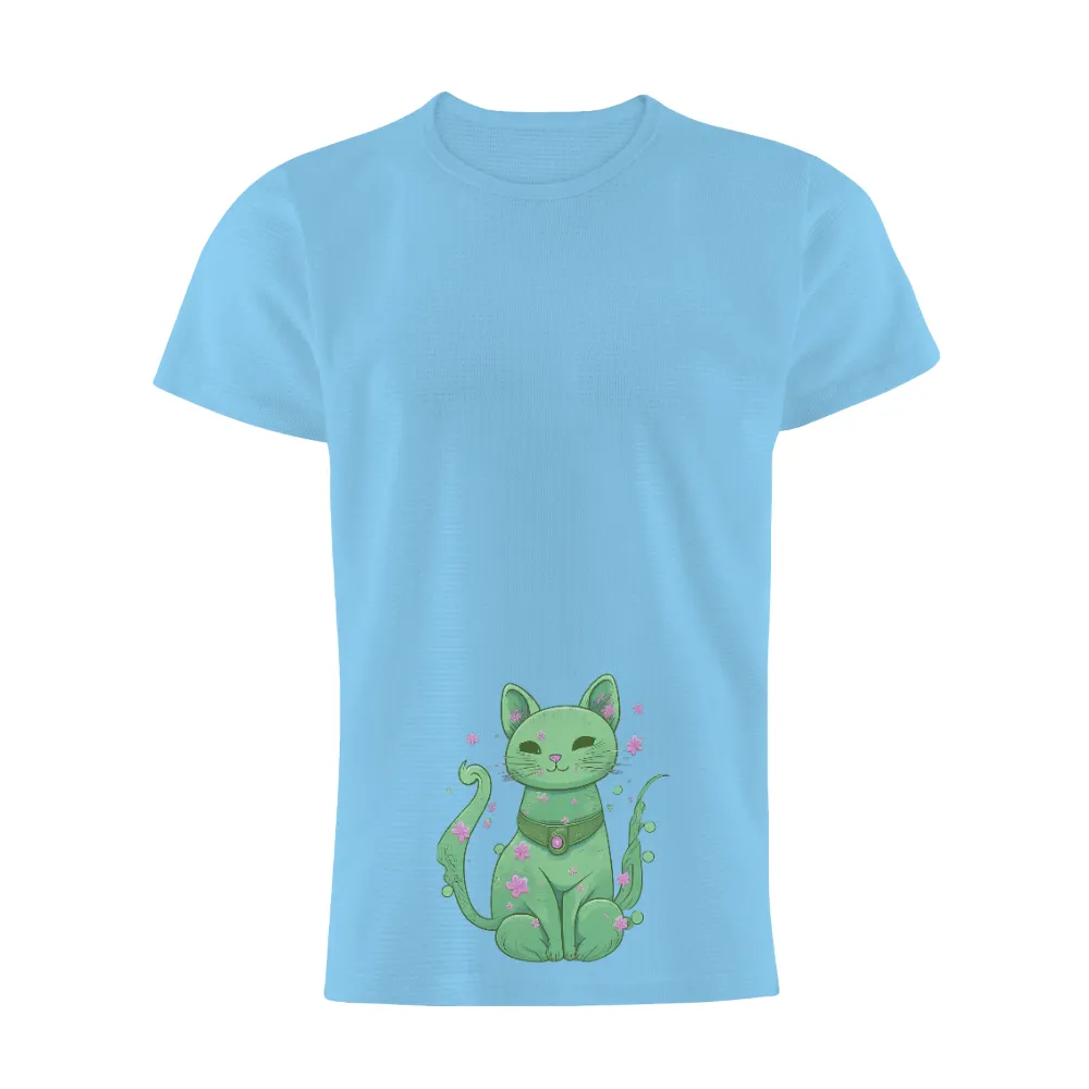 Graphic Tees: Magical Green Cat with Cherry Blossoms|banksy joy millward