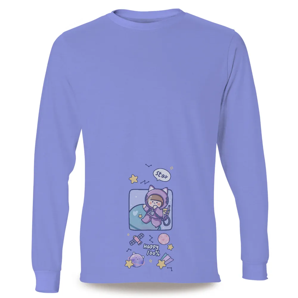 Graphic Tees: Happy Cat Astronaut in Space|jordan space cat shirt