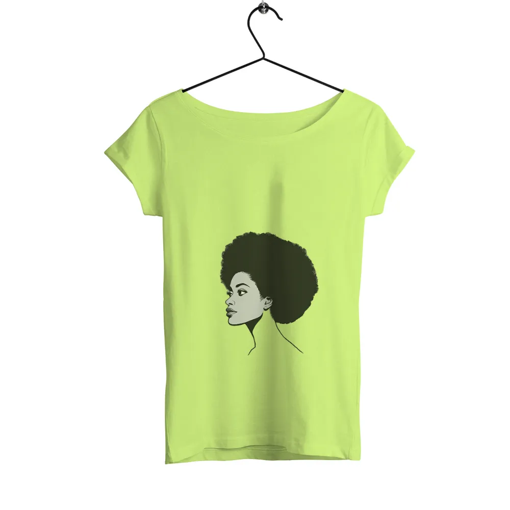 T-Shirts Design: Aria - Minimalist Afro Profile|roblox t shirt black and white