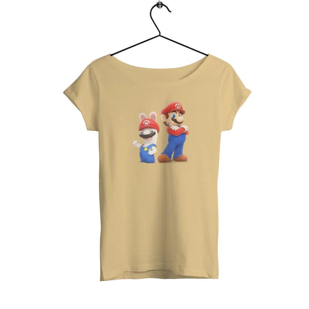 T-Shirt Printing: Rabbid Mario and Original Mario - Gaming Fusion|yanderedev mario shirt