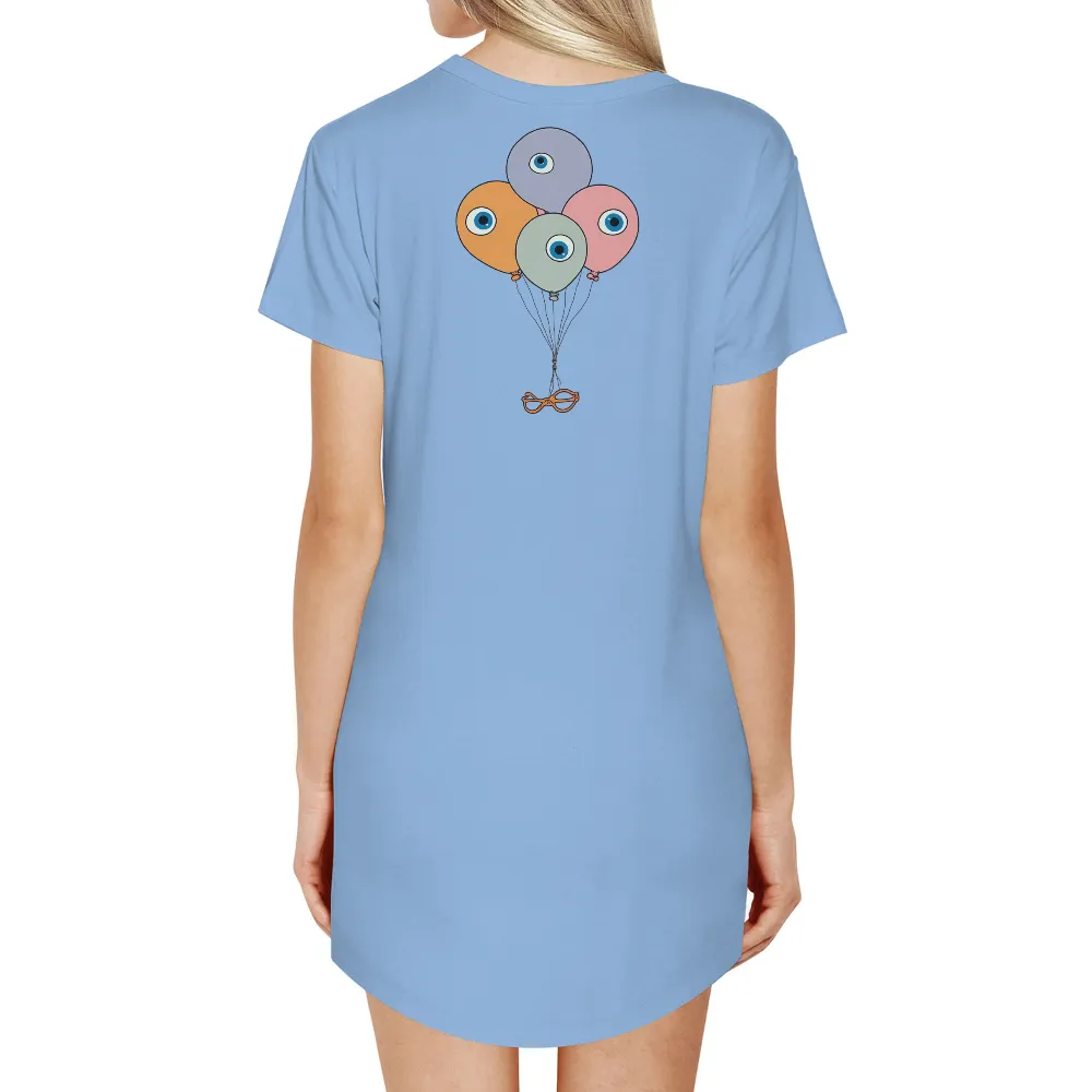 T-Shirts Design: Balloons with Eyes - Curiosity and Discovery|shirt with bear and x on eyes