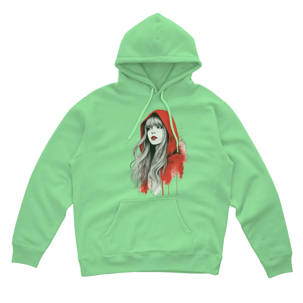 Custom Tee Shirts: The Enigmatic Red Hooded Figure - Artistic Design|power print tees