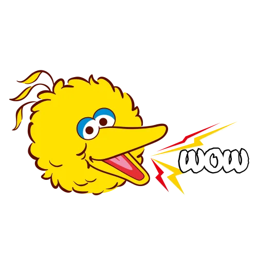 Tee Shirt Printing: Big Bird's Wow Moment - Funny & Quotes