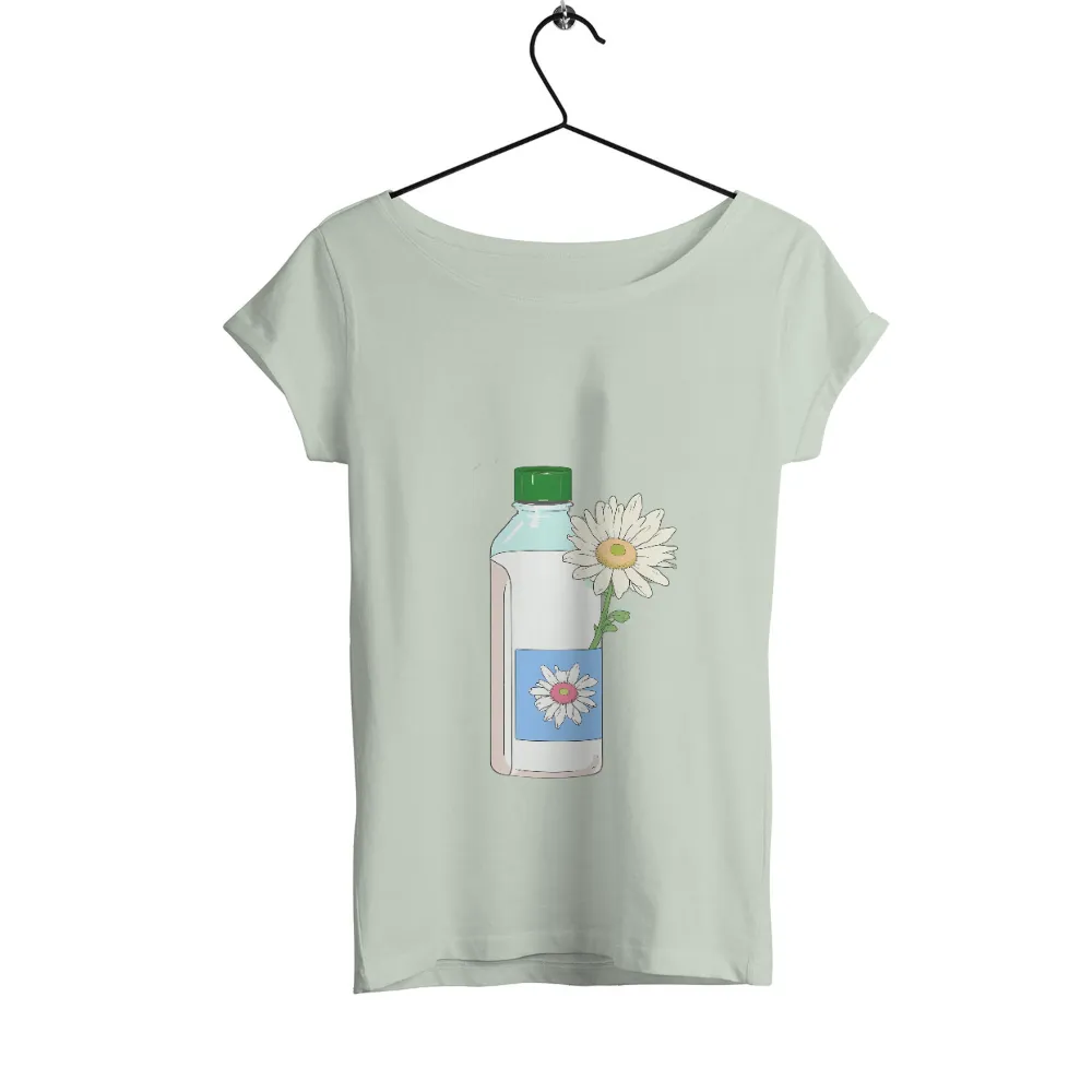 Tee Shirts Printed | Milk Bottle & Daisy - Life Theme Tees| nature-inspired tee