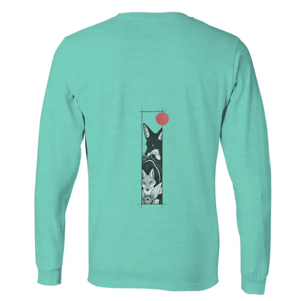 Shirts Graphic Tees: Foxes in Harmony - Artistic Design|strength and honor shirt