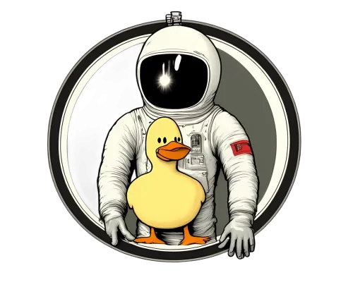 T-Shirts Pattern: Astronaut and Duckling Friendship