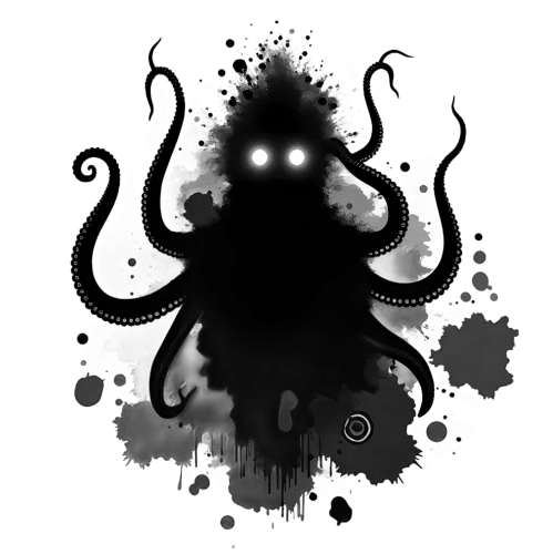 T-Shirts Design: Shadow Octopus - Artistic Mystery