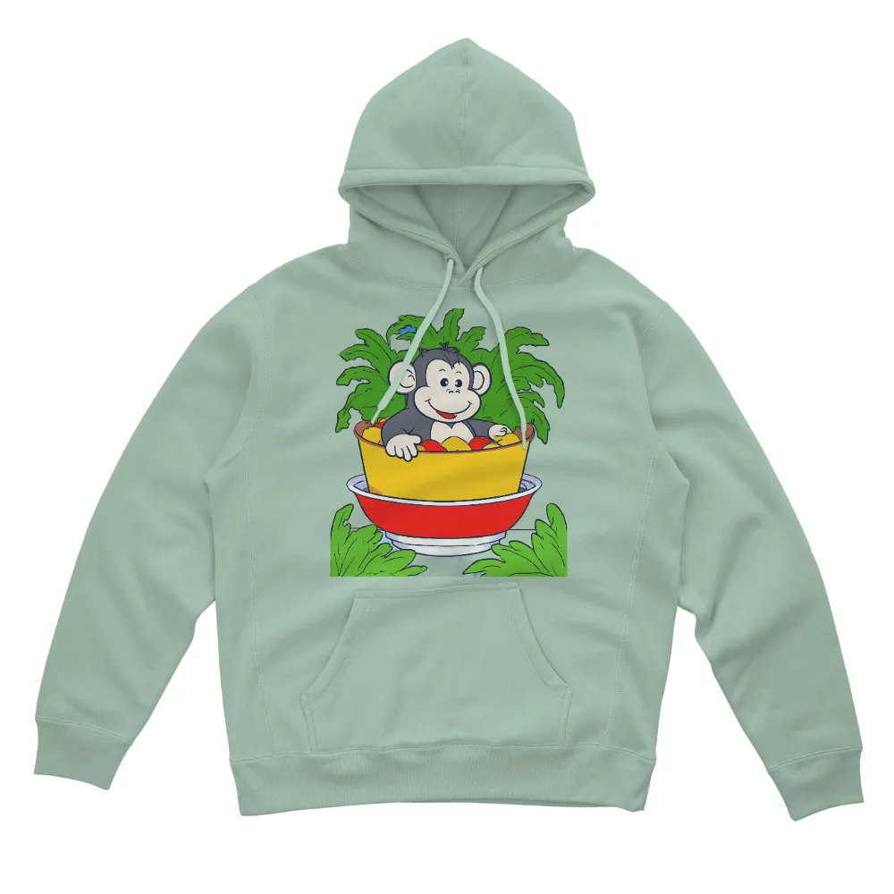 Tee Shirts Printed: Max's Jungle Adventure - Monkey in a Fruit Bowl|tropical bros hawaiian shirts