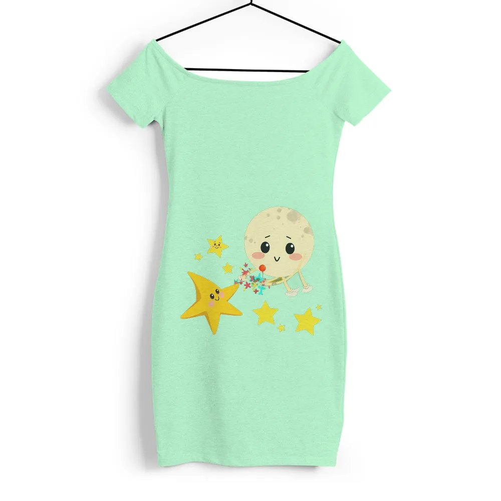 T-Shirts Pattern: Moon and Star Friendship with Magical Lollipop|nba all star jerseys 2022 for sale