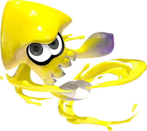 TShirt Design: Yellow Squid from Splatoon - Gaming, Energetic, Playful