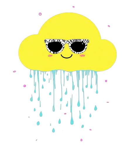 TShirt Printing: Cheerful Cloud with Sunglasses - Whimsical and Joyful Design