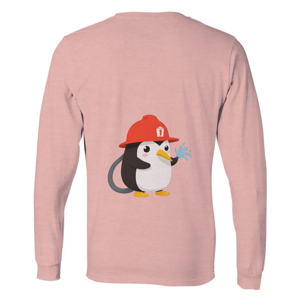 Tee Shirts Printed: Firefighter Penguin - Brave Hero|mardi gras shirts cute