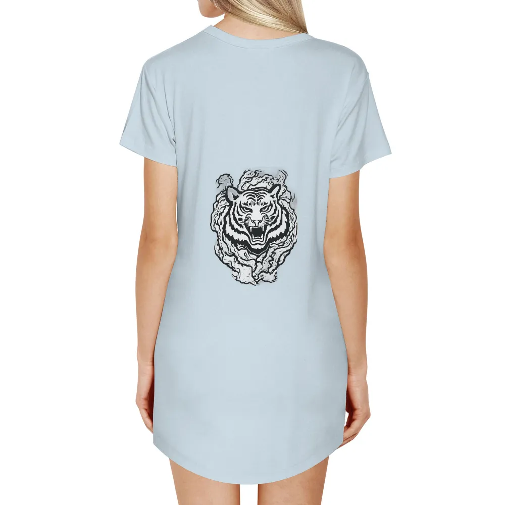 Custom Tee Shirts: Roaring Tiger - Strength and Courage|black and white shirt price